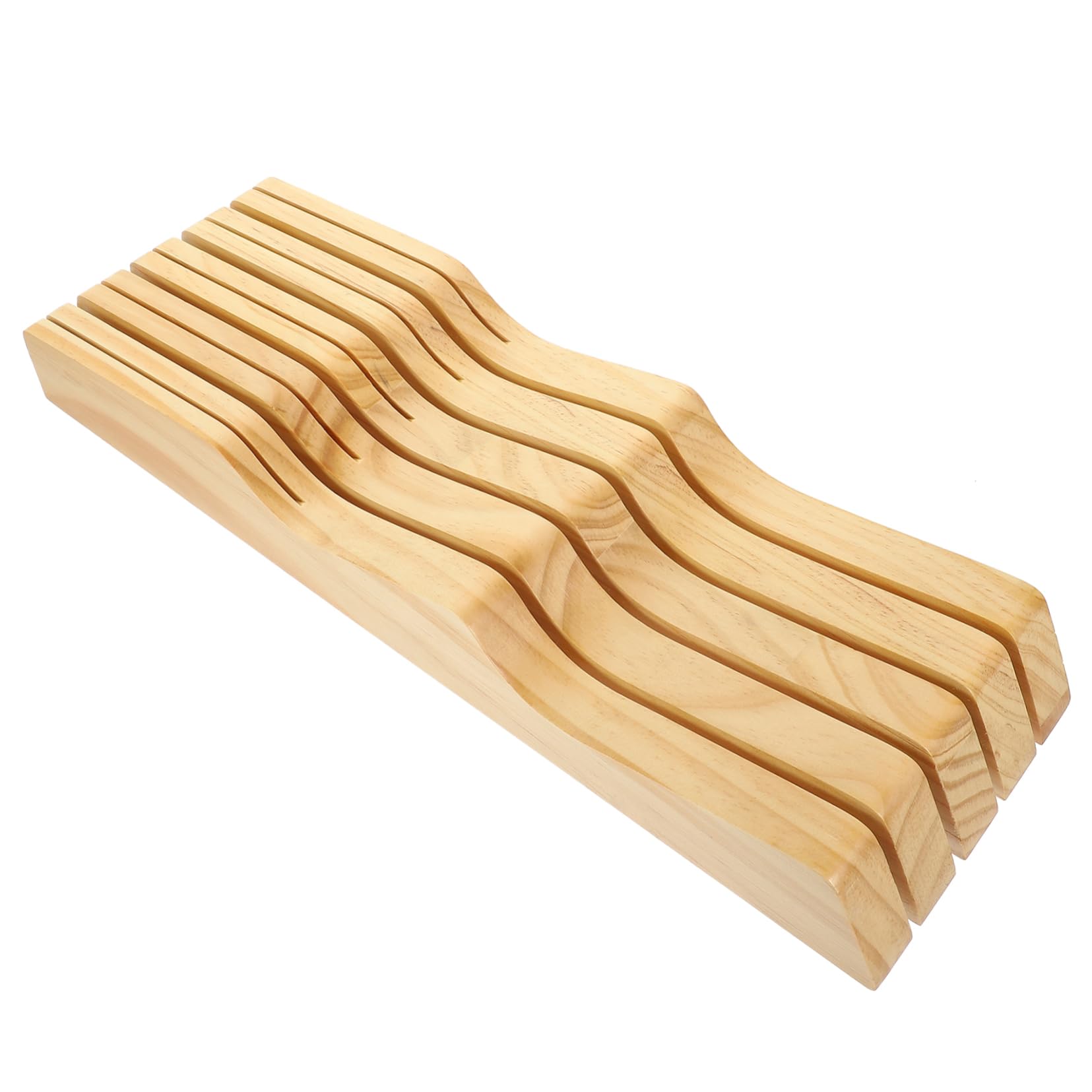 CIYODO 1pc Knives Storage Rack Khaki Beech Knife Holder for Home Restaurant Kitchen Organizer Space Saving Design for Standard Unique Option