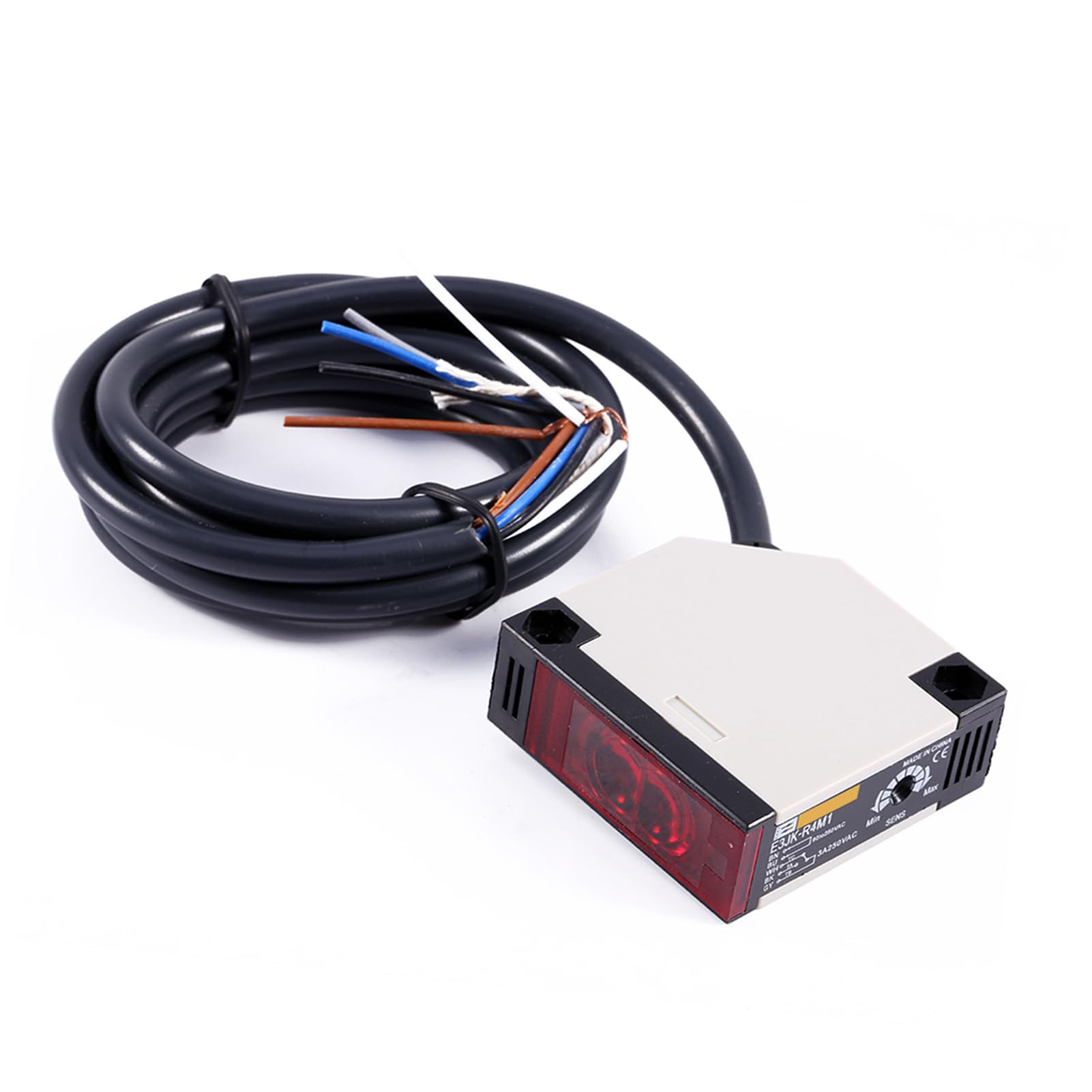 Capteur photoélectrique, 90-250 V 3A Capteur AC E3JK R4M1 avec réflectance spéculaire, petite taille, Isolation/Commutateur de charge adapté Contrôle d'accès, Détection de proximité