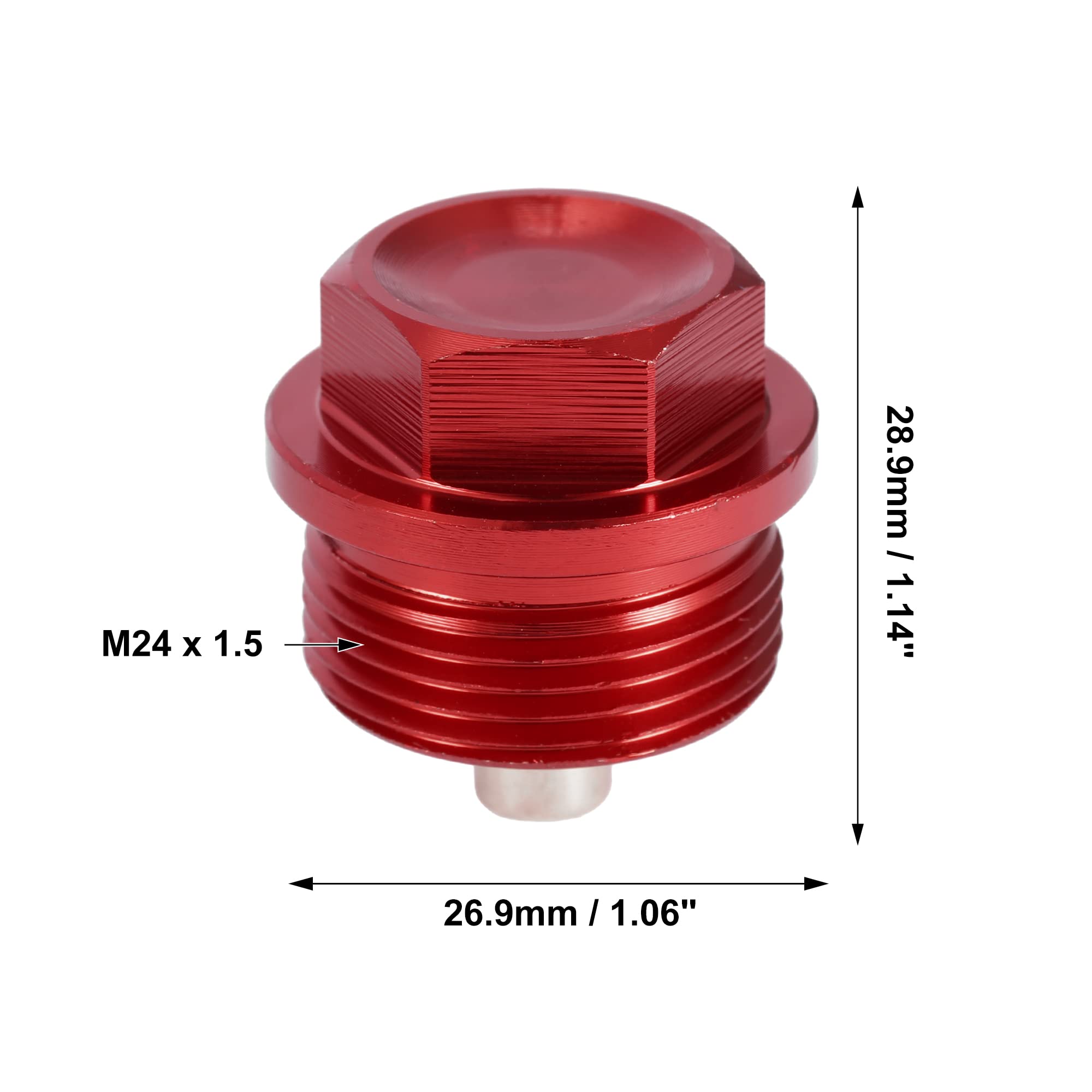 A ABSOPRO Bouchon Vidange Huile Magnétique 2Pcs Pour Carter Moteur | Aluminium, Avec Rondelle, Dimensions 28.9x26.9mm, Compatible Avec La Plupart Des Véhicules, Installation Facile