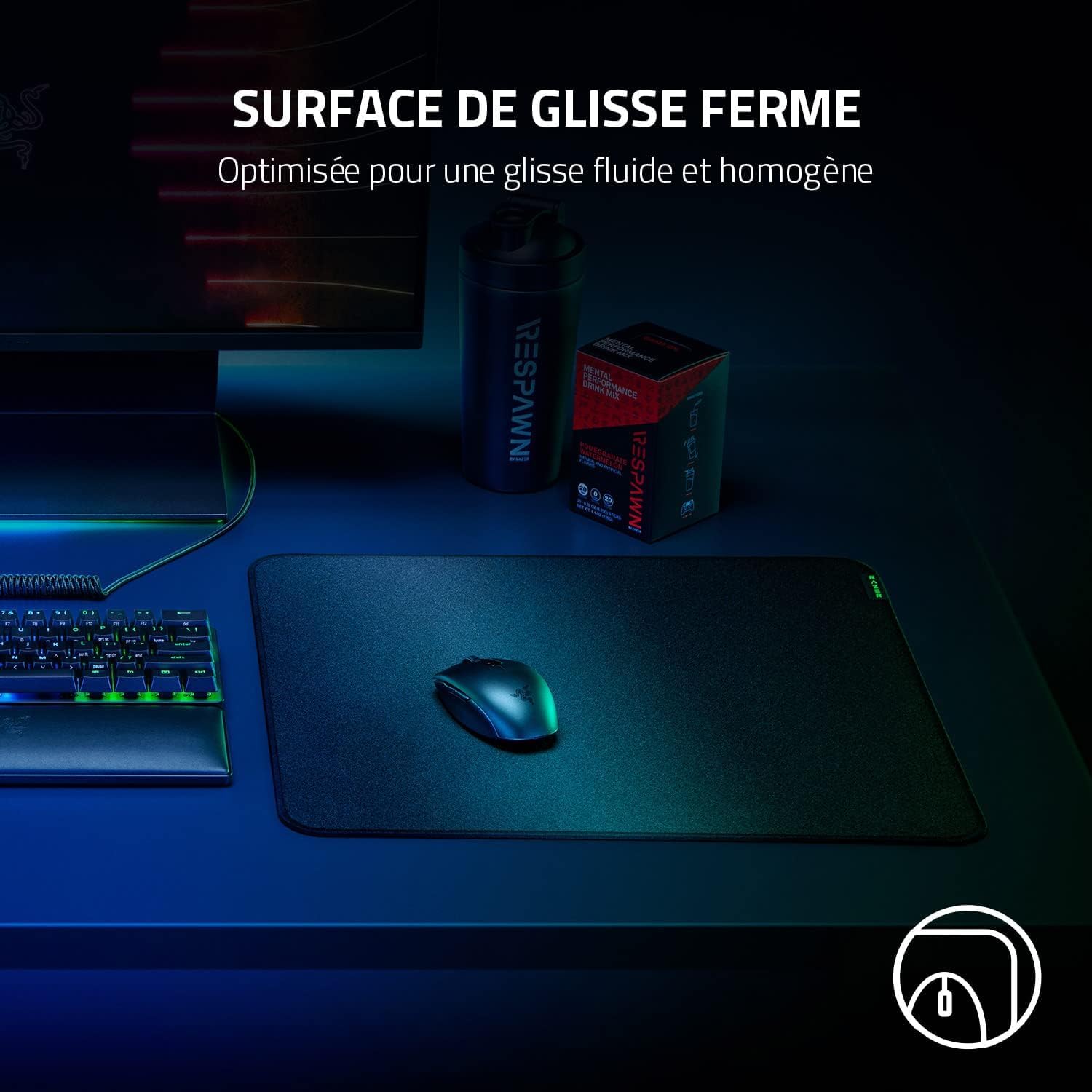Razer Strider XXL - Cuir synthétique multicouche (rembourrage en mousse, coussin appui-tête, réglable en hauteur) noir/vert