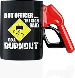 Onebttl Presentes de carro para homens, mulheres - Caneca de café de reabastecimento - Presente para amantes de carros - Caneca de cerâmica engraçada de 400 ml - Burnout