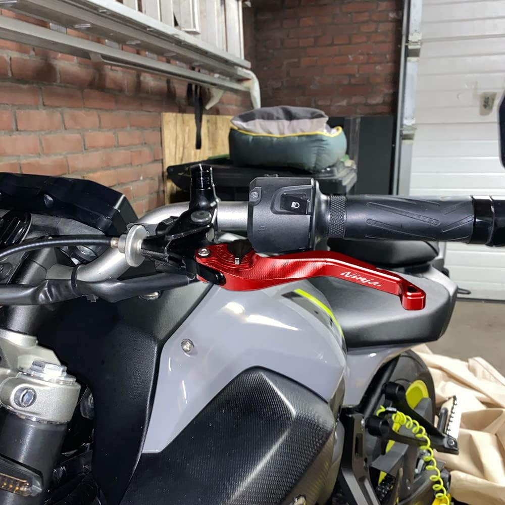 Motorcycle Short Brake Clutch Levers Compatible with Ninja 650 2017-2022 2023 2024 2025 EX650 | Front Shorter Levers Handles ninja650 Accessories (red)