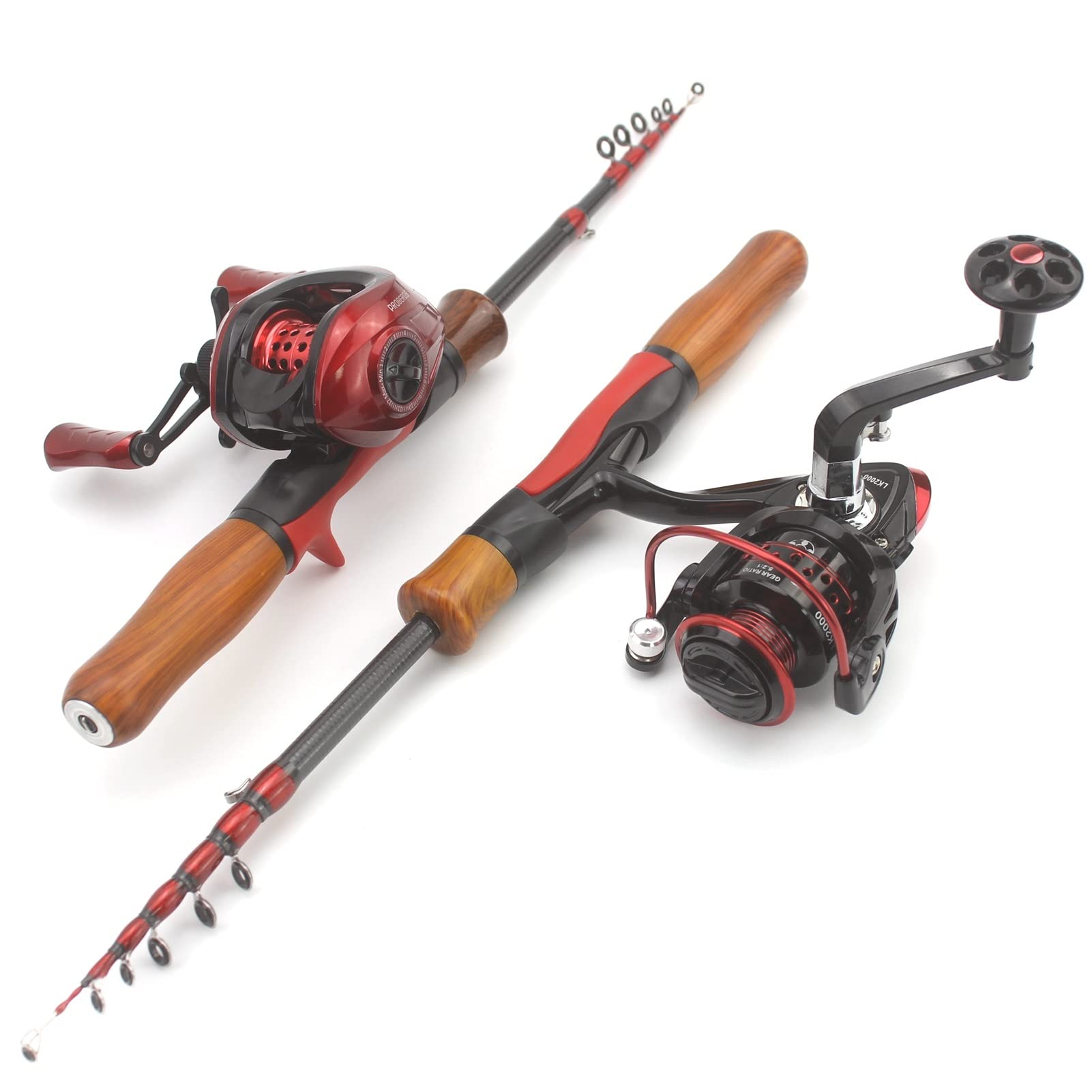 Teleskop Angelrute 1,8m - 3,6m Kohlefaser - Ködergewicht 10-60g - Ultrakurze Reiseangelrute Für Unterwegs - Verschiedene Längen Verfügbar