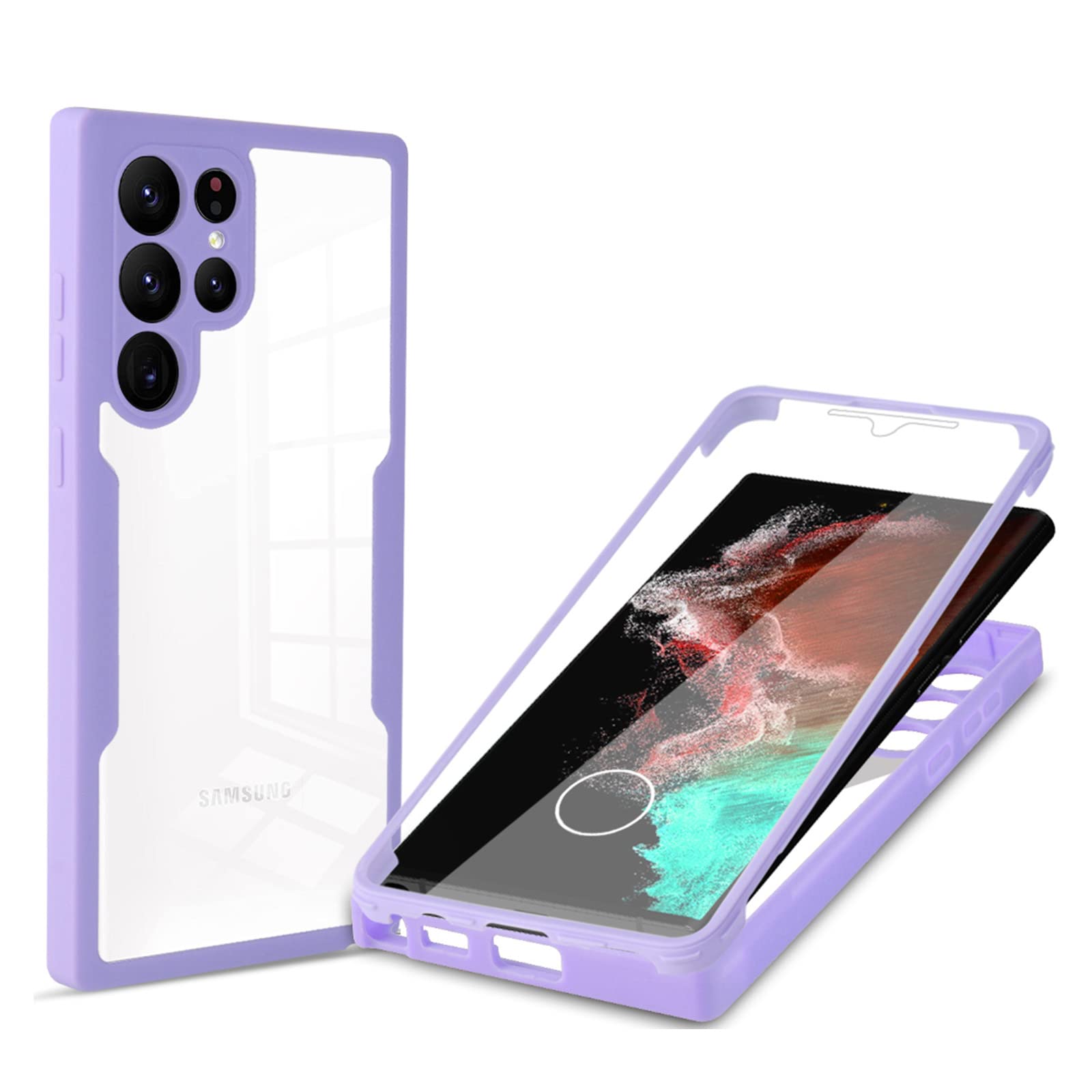 UUcovers Case for Samsung Galaxy S24 Ultra (2024) 6.8 inch with Screen Protector Full-Body Protection Rugged Clear TPU Back Heavy Duty Shockproof