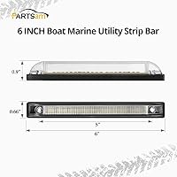 Vista 4 de Partsam 4 tiras de luz blanca de 6 pulgadas con 12 luces LED para barcos, barra de luz marina, remolque, camión, caravana, caravanas, luces LED