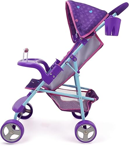 Miniatura 3 de 509 Crew  Cochecito de muñeca sirena  Juego de simulación para niños, toldo y portavasos, fácil de plegar almacenamiento y viajes, se adapta a