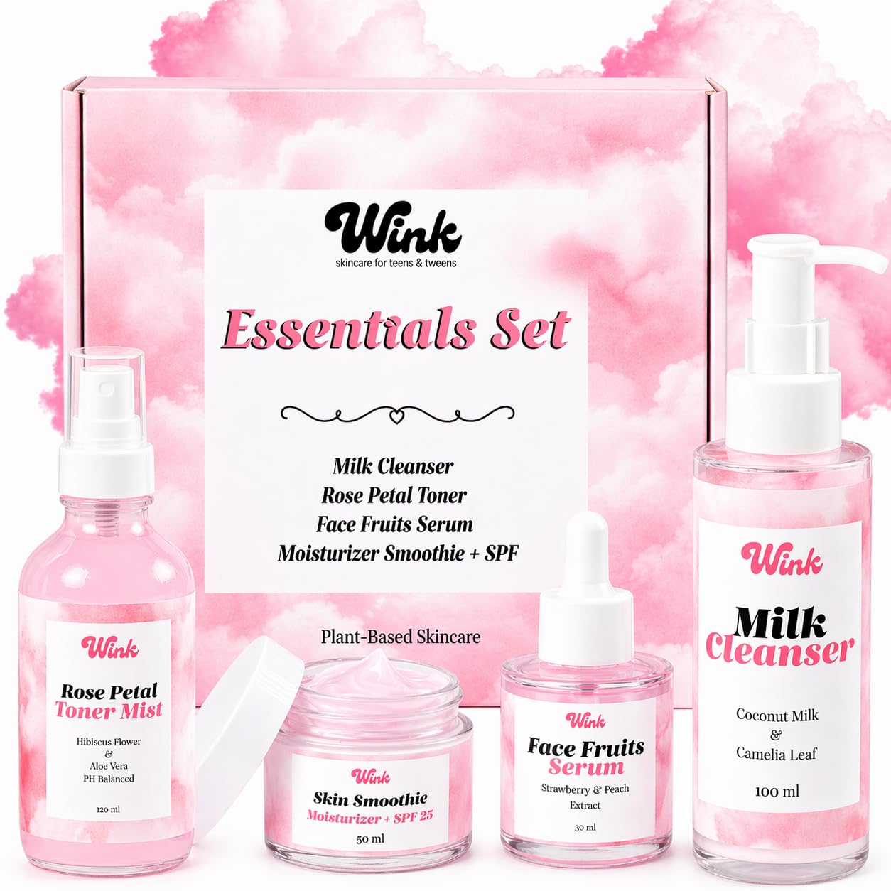 Amazon.com: Wink Skin Care Kit for Teens | Plant-Based Facial Kit