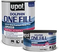 U-Pol Dolphin ONE-Fill All-in-One Premium Body Filler Quart - Pinhole-Free, Fast-Sanding Auto Body Putty