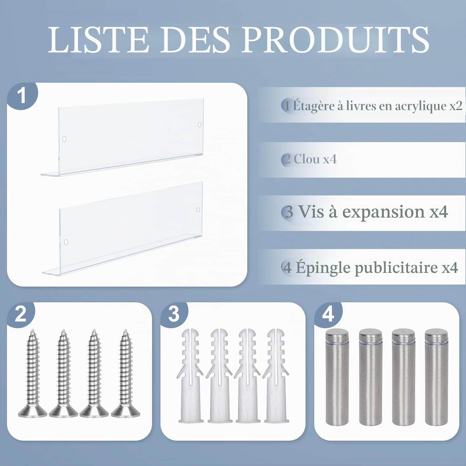 DuvinDD 2PCS Porte-revues Muraux en Acrylique Transparent,Longueur 60CM | Porte Revue Mural Acrylique, Vinyle Etagère Mural, Étagère de Rangement Transparente pour la Maison, Le Bureau et Le Salon