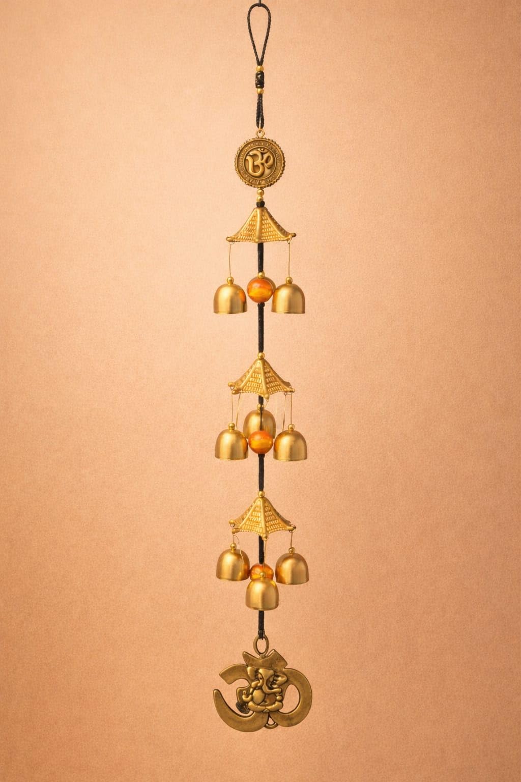 Eminent® OM Shape Wind Chime Bells for Home Positive Energy 3 Step (Golden)-image-23
