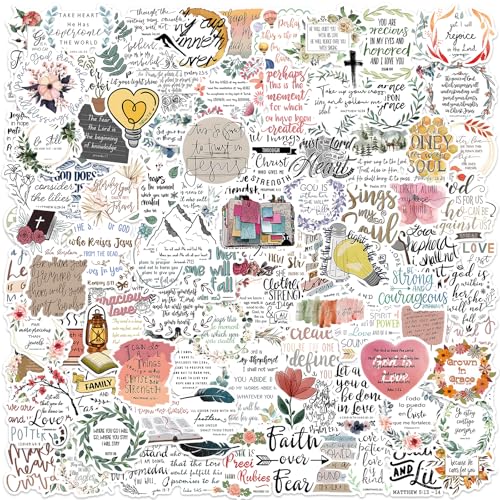 Werlla YS-02 100Pcs Christian Stickers,Waterproof Jesus Stickers,Bible Stickers For Water Bottles, Bible Verse Stickers For Laptops, Phone Cases,Scrapbooks Vinyl Stickers Religious Verses cover