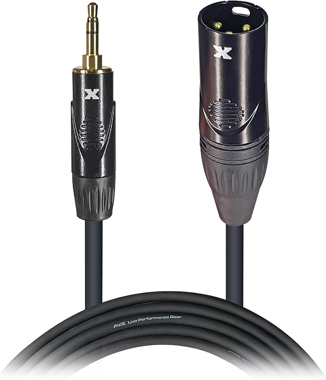 XC-MXM10 - 10ft. Balanced High Performance Interconnect Microphone DJ Audio Mixer Cable Male XLR to 3.5MM Connector