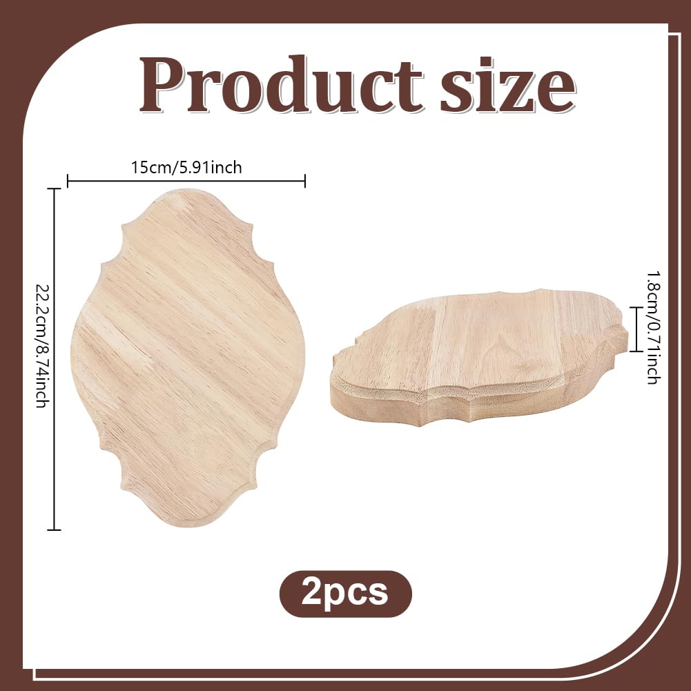 PH PandaHall 2pz Targhe in Legno Ovali a Scudo Grezze Targhe Artigianali Fai Da Te Bianche Antiche, Targhes Appese al Muro per Casa Porta Matrimoni e Progetti DIY, 22.2x15cm