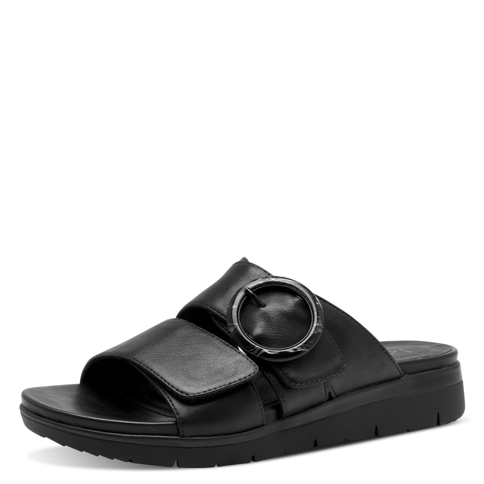 Jana Women’s Mules with Velcro Vegan, Black, 7,5 UK