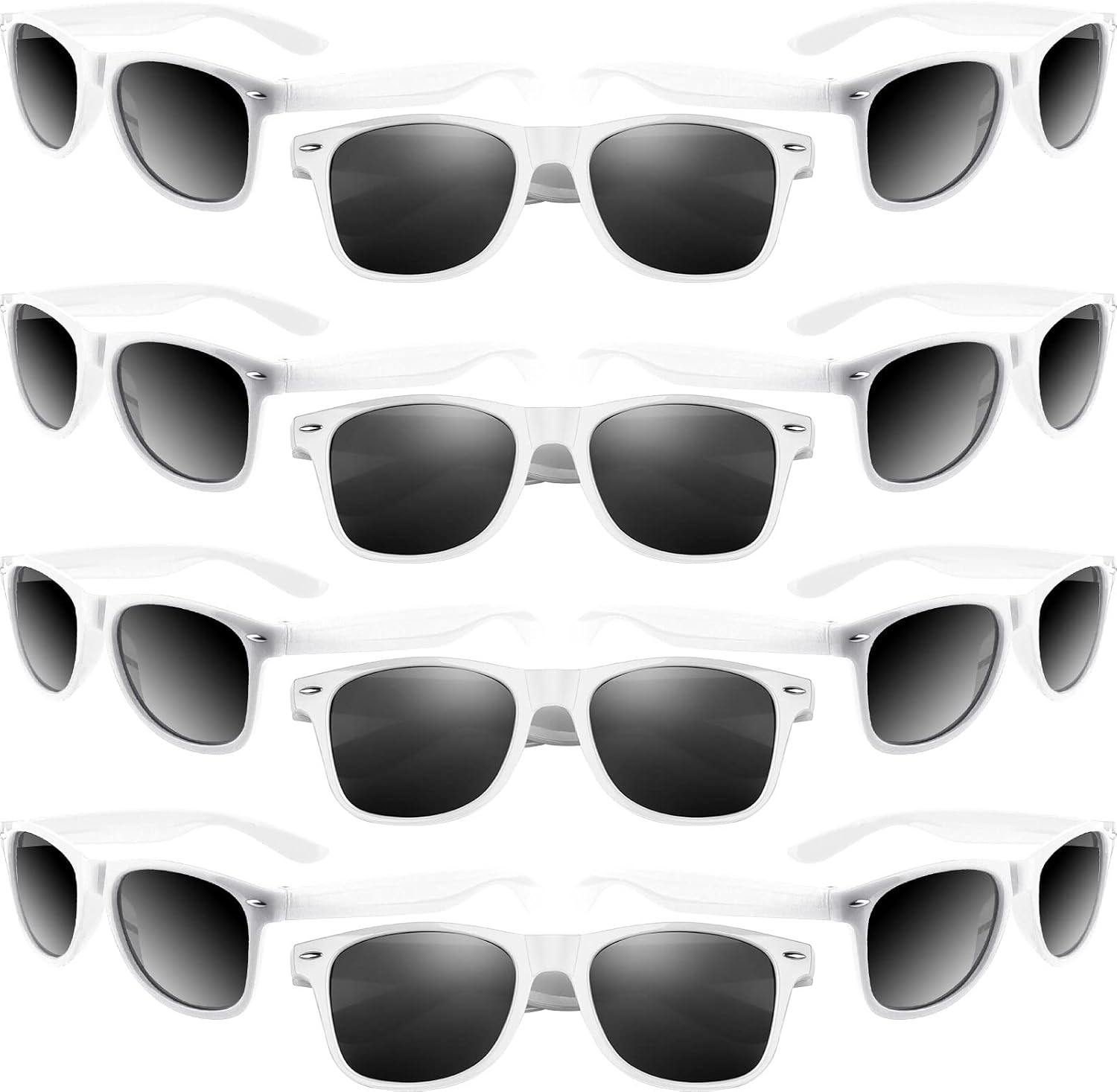 MIAHART 12 Pack Kids Party Sunglasses Bulk Summer Party Favors Retro Glasses for Boys and Girls Birthday Party Supplies, White