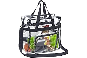 Stadium Security Approved Clear tote bag with enforced dividers.