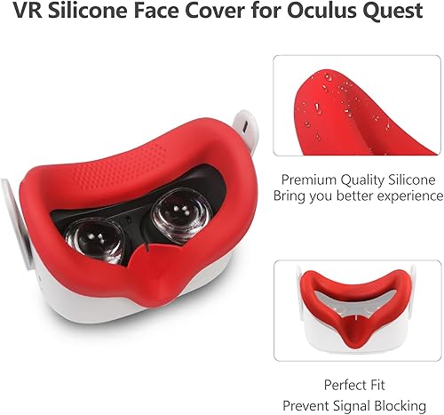 Miniatura 5 de VR Face Cover - Sweat-Proof Silicone Face Cover Pad for Oculus Quest 2 VR Headset - Washable & Anti-Leakage Lightproof VR Accessories for Oculus