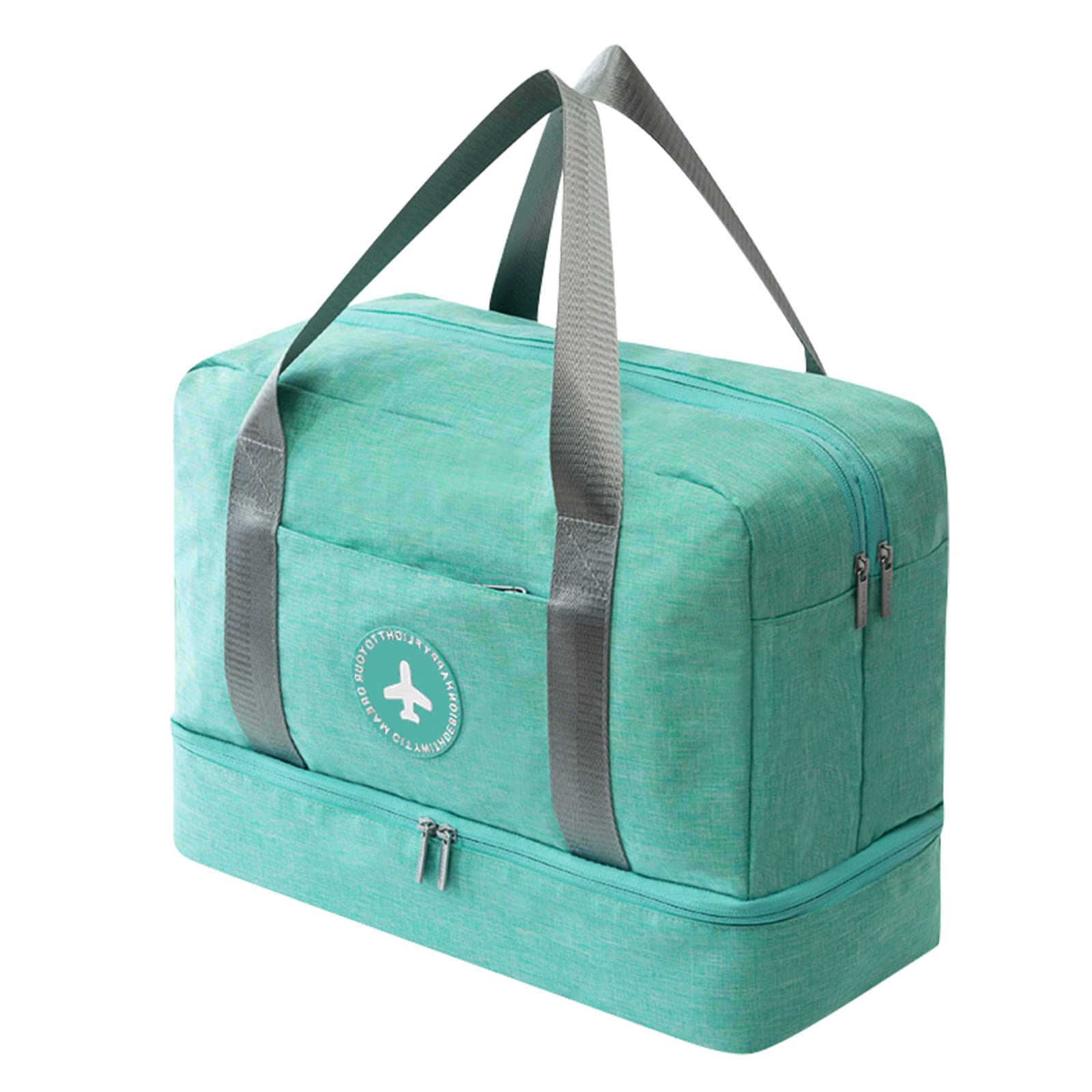 anshuke Impermeable Bolsa de Deporte con Compartimento para Zapatos, de Gimnasio Grande, de Viaje Fin de Semana para Hombre/Mujer, 20L (Azul Claro)