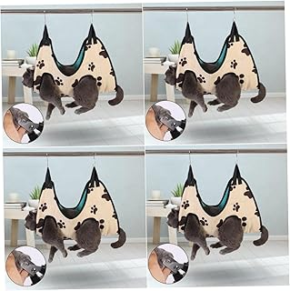Balacoo 4 Pçs Guarnição Rede De Higiene Gato Saco De Banho Pendurado Estilingue De Estimação Estilingue Cinta De Cachorro Arnês Rede De Preparação Para Cães Pequenos Decoração De Rede De