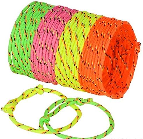 Best Friends Forever! Neon Rope Woven Friendship Bracelets Adjustable, 144 Bracelets in 4 Assorted Neon Colors Bulk Toys For Goody Bag Stuffers, Party Favors, Or Just Because For A Little Diva!