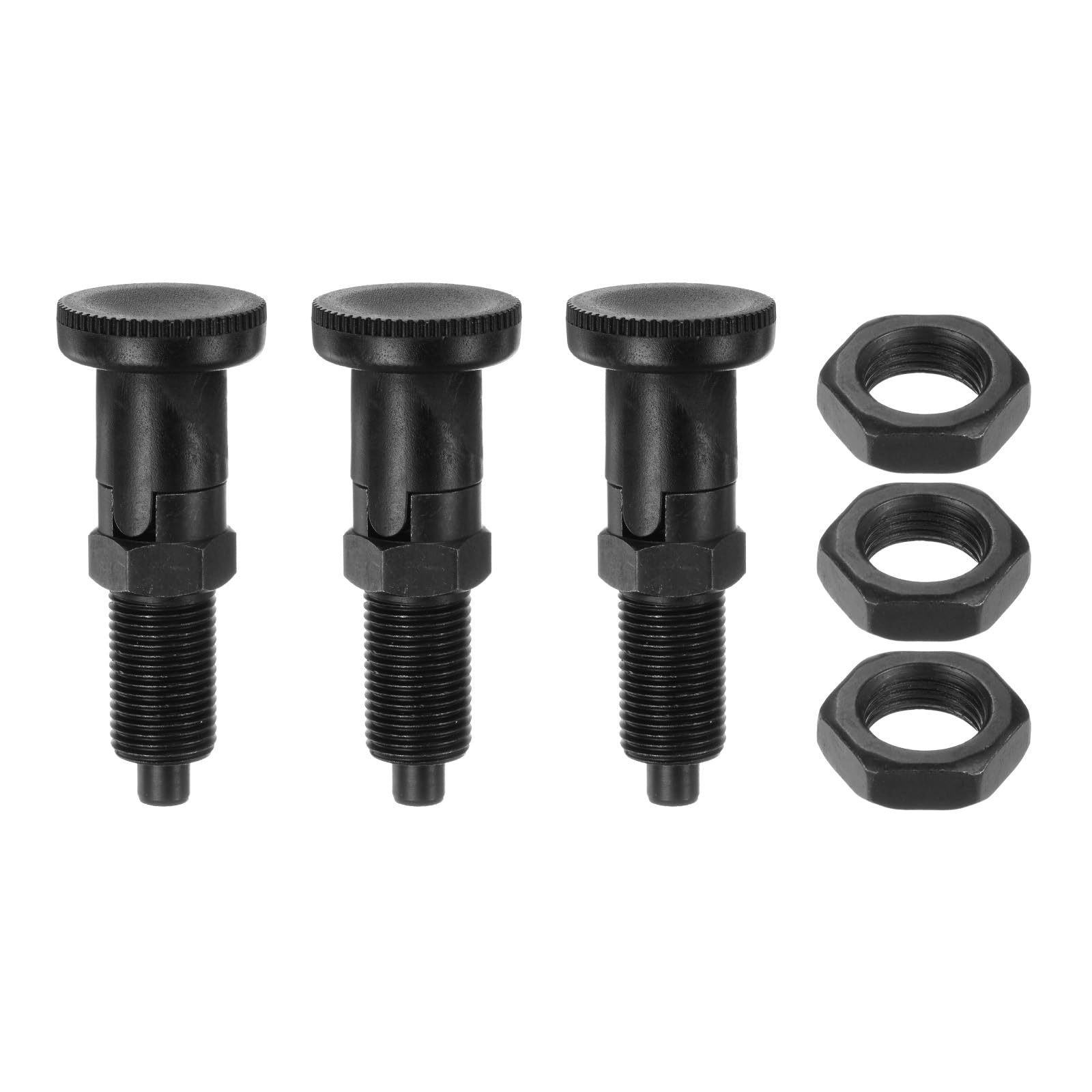 QUARKZMAN 3 Piezas Plunger Resorte Bola Ajuste Rápido M16x15 Rosca 8mm Diámetro Pasador Plunger Índice Retráctil Acero Carbono Con Bloqueo Automático Para Equipos Industriales