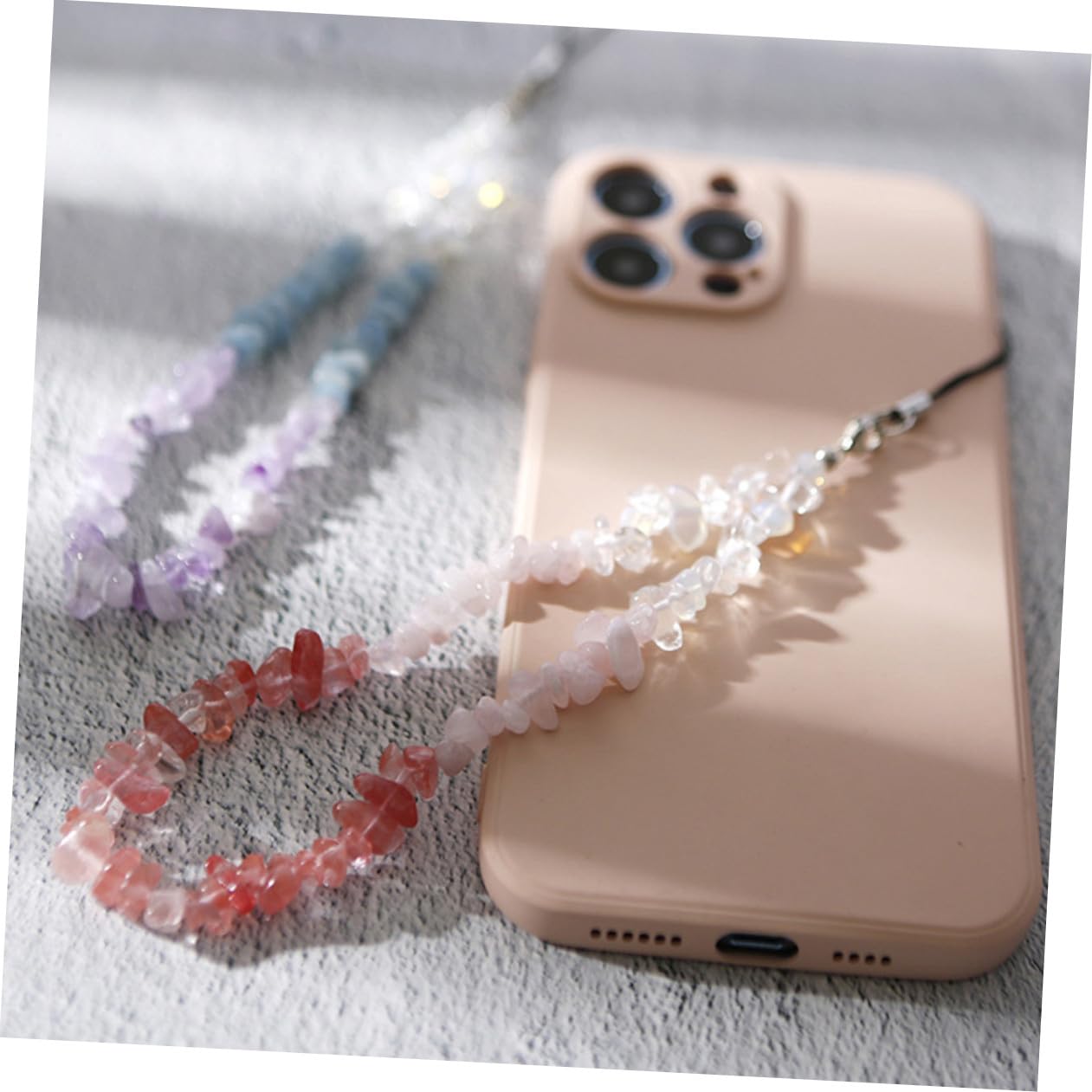 EXCEART 2 Series Cuerda De Teléfono De Naturales Antideslizante Accesorios Para Colgar Móvil Colores 4 Piezas*2