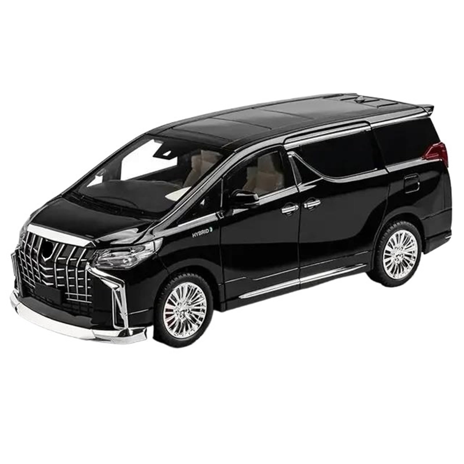 Diecast 1:18 for Alphard MPV Scale Alloy Car Models Simulation Metal Finished Vehicle Model Collection Decor(Black)