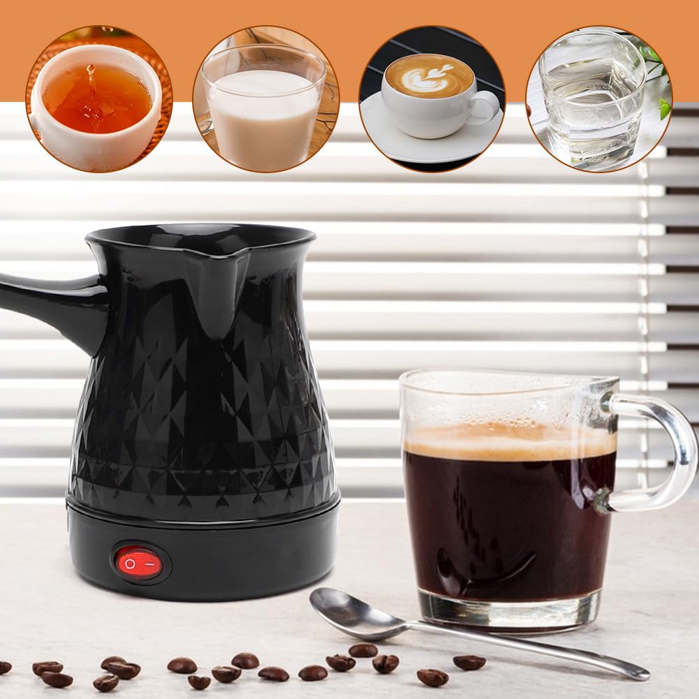 Türkischer Kaffeekocher 500ML Elektrische Türkische Kaffeekanne Espressokocher Induktion Kaffeemaschine Milchkanne Mokkakanne mit Griff, Mocha Pot Turkish Coffee Pot für Zuhause Büro Reisen Mocca Tee