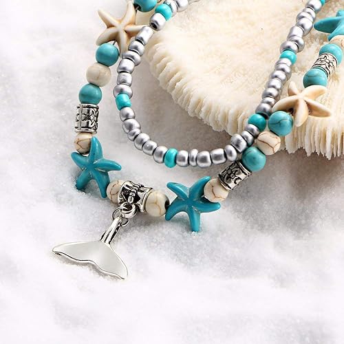 Miniatura 6 de Fesciory Puka Shell Anklet for Women Summer Natural Cowrie Adjustable Ankle Bracelet, Handmade Boho Hawaiian Beach Seashell Jewelry for Girls