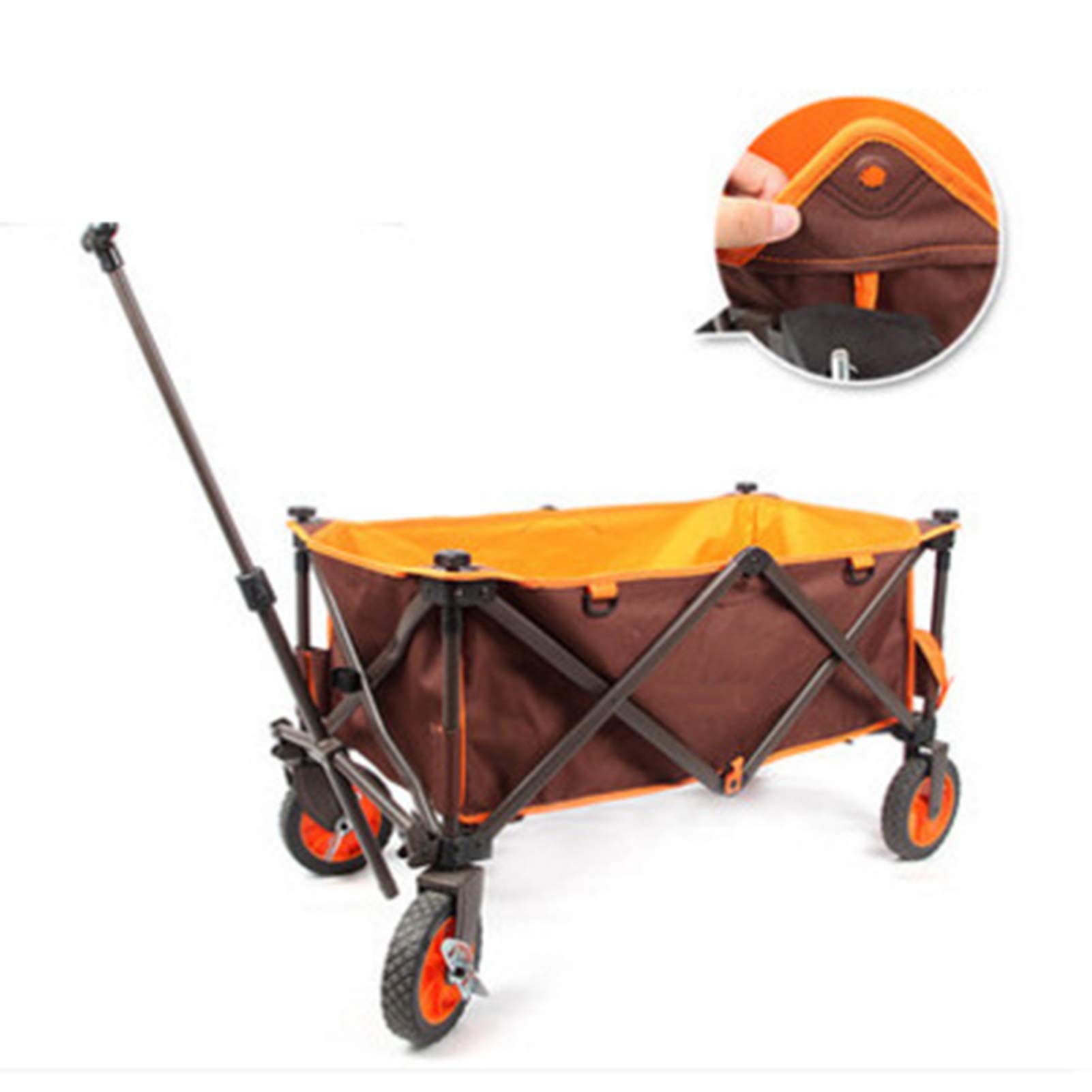 Garden Trolley,Folding Wagon Push Cart,4 Wheels with Handle Cart Push Pull,Free Standing Collapsible,Free Standing Collapsible,120KG Max Load