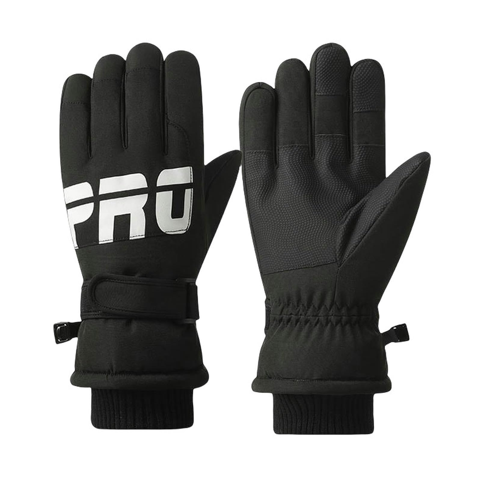 Guantes Guantes De Esquí Hombres Y Mujeres A Prueba De Viento Al Aire Libre Ciclismo Al Aire Libre Invierno Más Terciopelo Guantes De Dedo Dividido-a-m