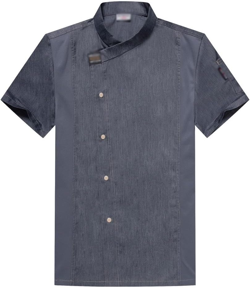 Breathable Chef Coat Short Sleeve Work Uniform Unisex Chef Jacket Summer Work Wear Uniform Catering Apparel