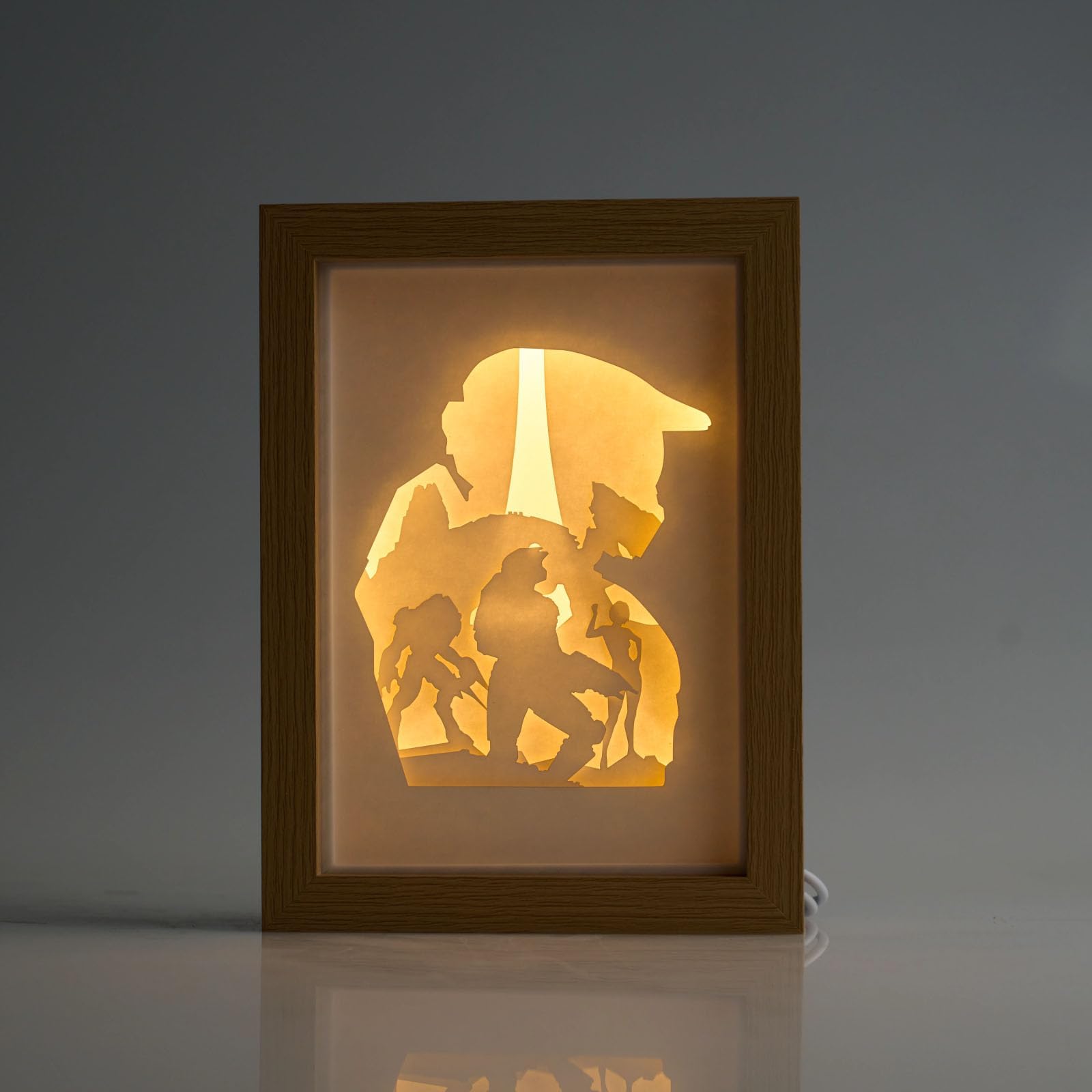 Allenjoy Space War 3D Papercut Night Light - Shadow Box Lamp, Home Office Desk Bedroom Decor, Gifts for Men Boyfriend