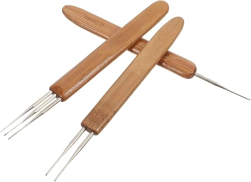KOCKSHION 3pcs Crochet Needle Kit for Locs Durable Dreadlock Tools Triple Needles for Easy Hair Maintenance for Braids and Crafting Interlock Tool for Dreads