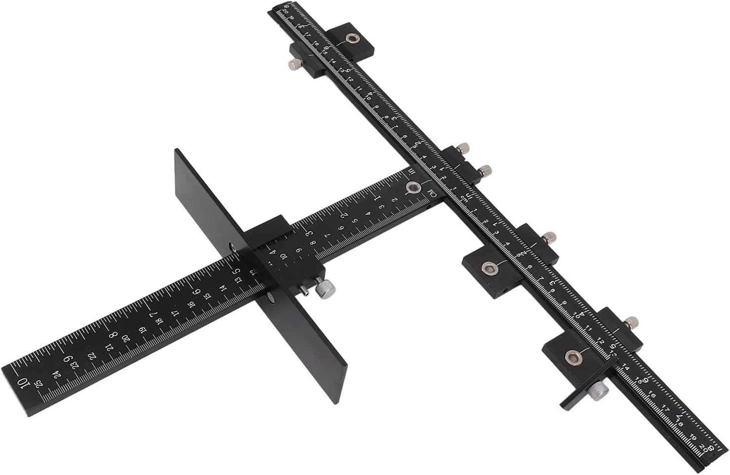 Fafeicy Cabinet Hardware Jig Aluminum Black Handle Jig Accurate Measure Cabinet Drill Tool for Handles Pulls