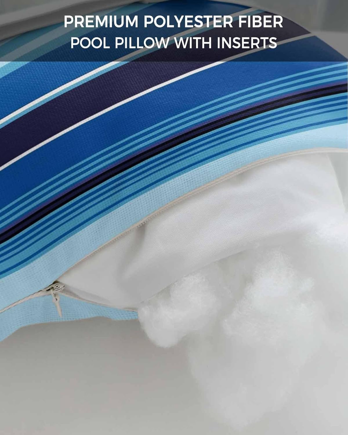 Prime Leader Recliner Head Pillow Lounge Chair Pillows with Insert Colorful Mexico Style Stripes Light Blue Lumbar Pillow with Adjustable Strap Outdoor Waterproof Patio Pillows for Beach Pool, 1 PCS