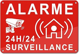 1 x Aluminium Verisure Alarm Sticker 22 x 15 cm 24 hours a day Home Video Surveillance Alarm Adhesive Red