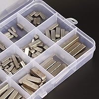 Vista 4 de Passfeder Sortiment - Juego de llaves de eje SAE de acero inoxidable, 140 unidades de accionamiento paralelo, llave de extremo redondo, juego