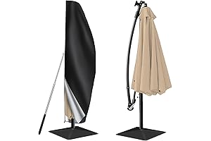 Yeemoutylo Waterproof Patio Umbrella Cover for 9ft Outdoor Offset Umbrella 600D