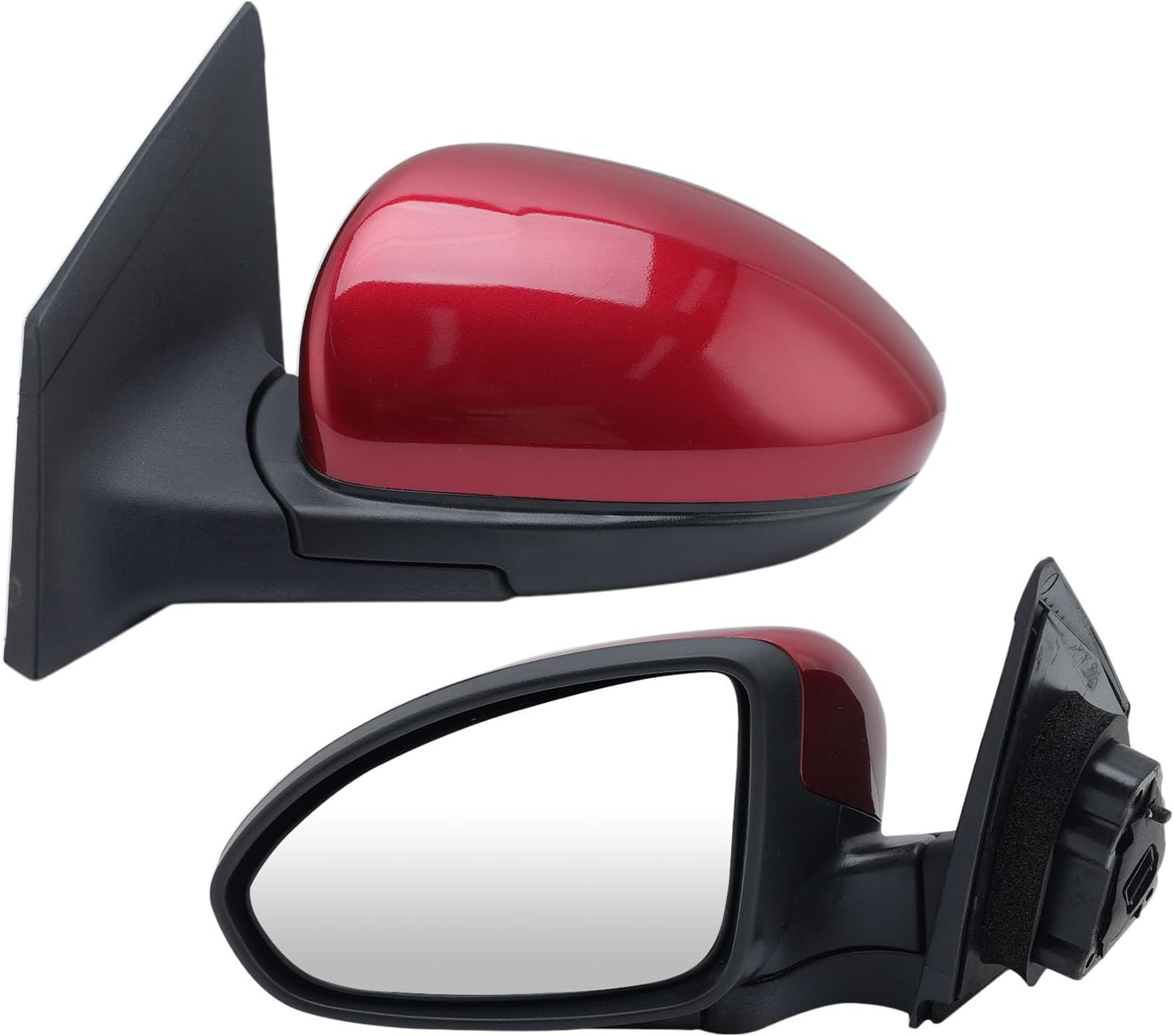 Left Driver Side Mirror Compatible with Chevrolet Chevy Cruze Sedan/Hatchback 2011-2015 Power Glass Manual Folding without Heated without Turn Signal Replace GM1320420 3 Pins (Red)