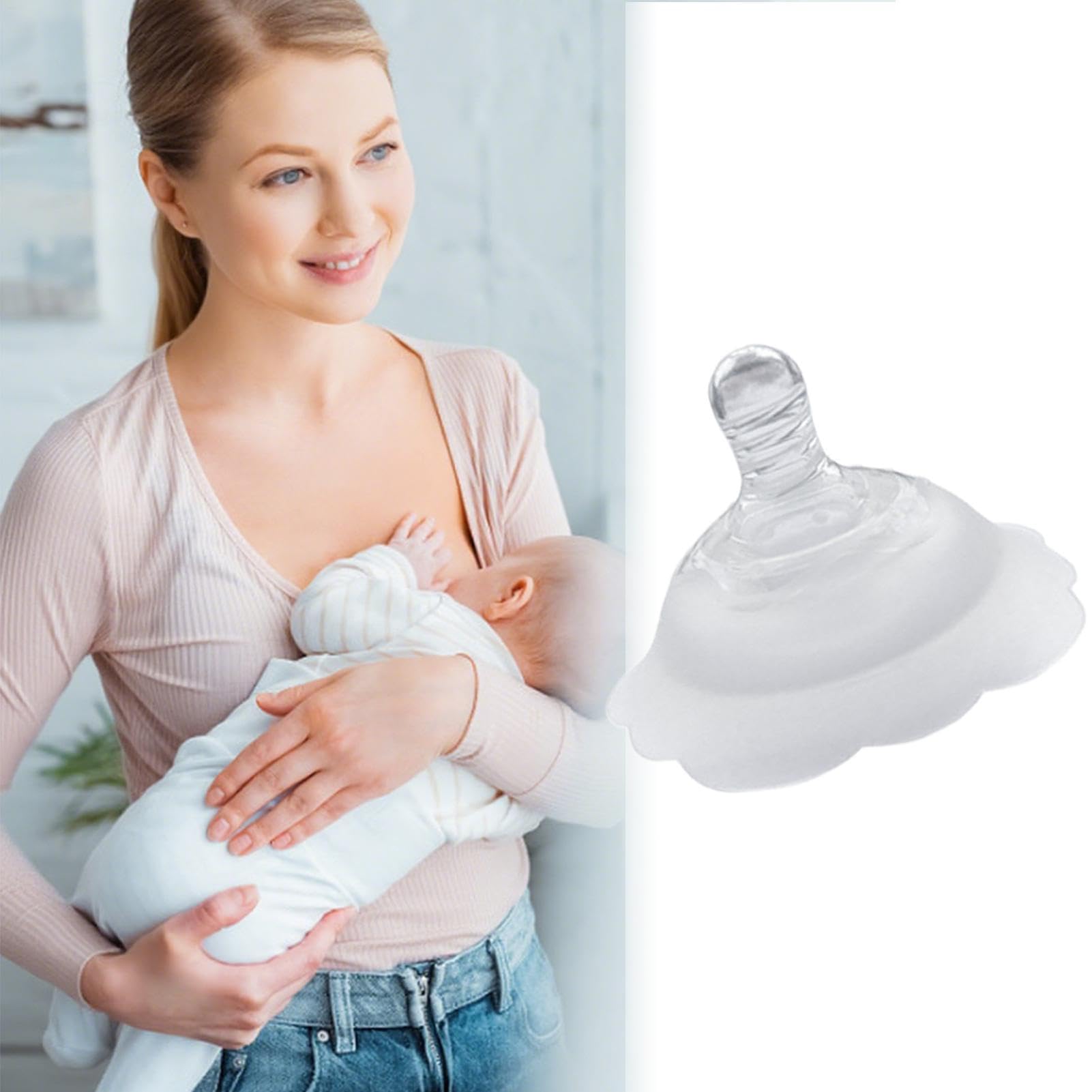 Lot de 2 protections de tétons d'allaitement - En silicone de 0,6 cm - Protection douce pour soins - Design moderne - Longue durée de vie - Pour la nourriture