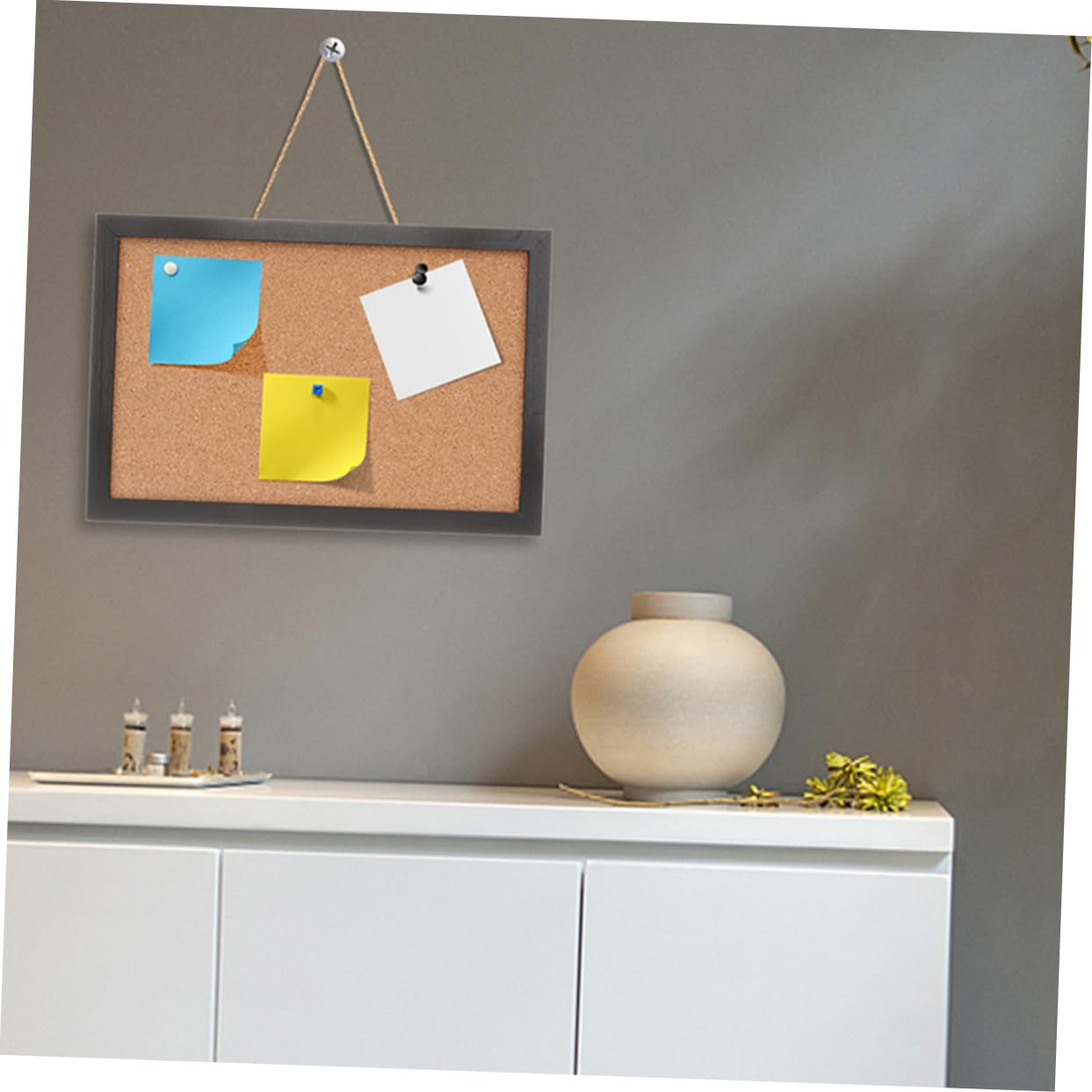 HOMSFOU Bacheca Sughero da Parete 2 Pezzi con Cornice in Legno, Elegante e Funzionale per Ufficio e Casa, per Esporre Appunti e Fotografie