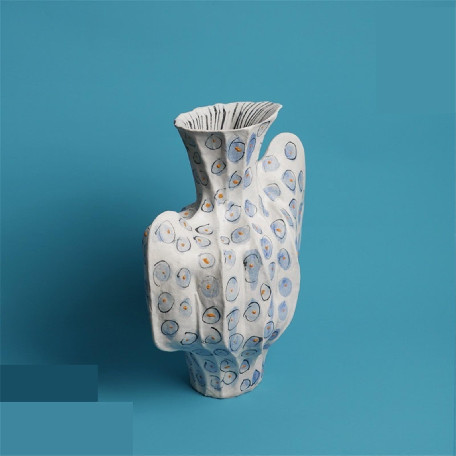 Wazon z kwiatami Retro lekki luksusowy ręcznie malowany ceramiczny wazon artystyczny niebieski statek kwiatowy salon dekoracja kwiatowa