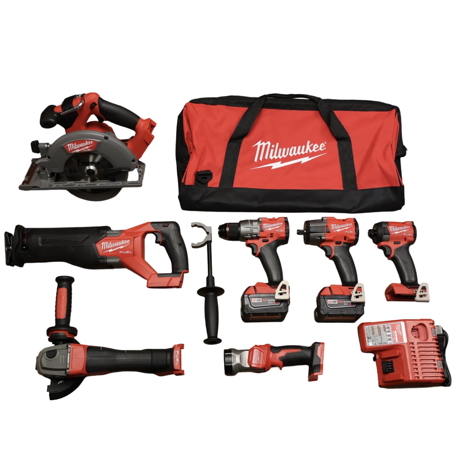 M18 FUEL 18-Volt Lithium-Ion Brushless Cordless Combo Kit with Two 5.0 Ah Batteries, 1 Charger, 2 Tool Bags (7-Tool)