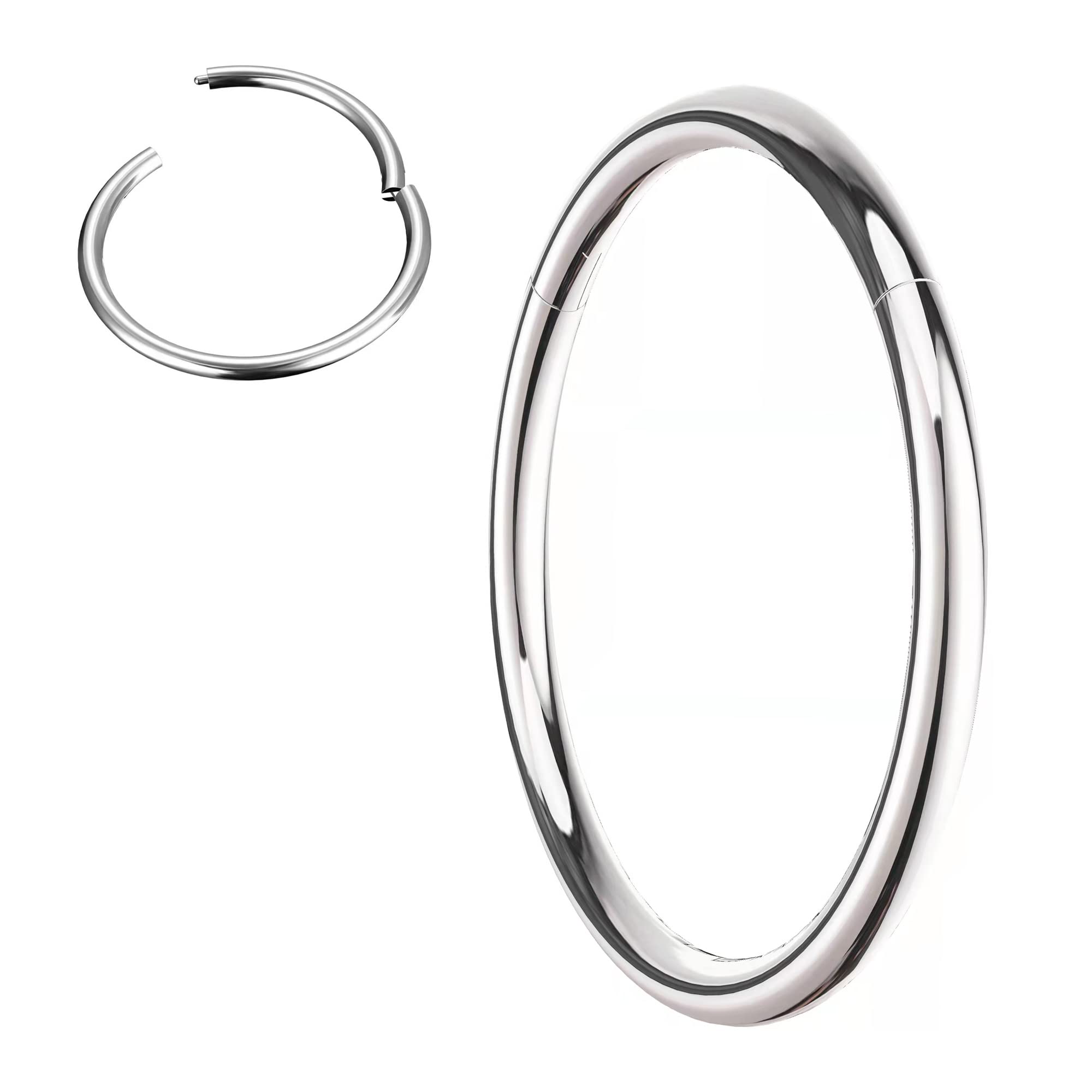Titanium 22G/20G/18G/16G/14G Nose Ring Hoop, Gold Plated Titanium Clicker Sleeper Earring Piercing