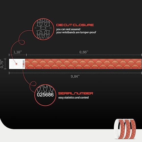 Miniatura 3 de Tyvek - Pulseras para eventos, diseño creativo clásico colorido de 34 pulgadas, paquete de 250 pulseras para fiestas, grupos, formación de equipos e