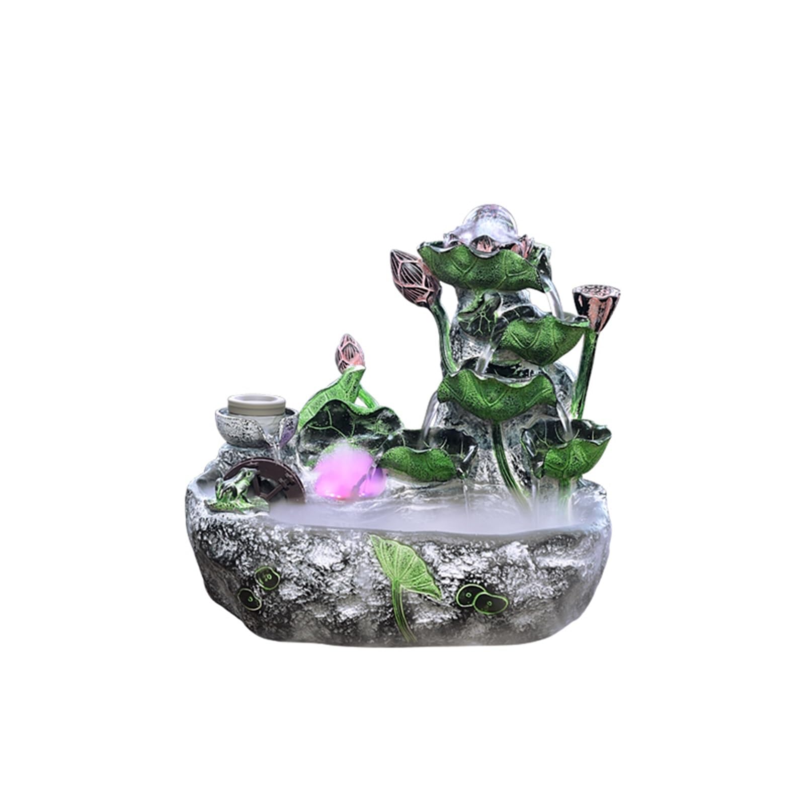 Water Feature Tabletop Water Fountain Lotus Feng Shui Wheel Indoor Circulating Ornaments Indoor Fountains