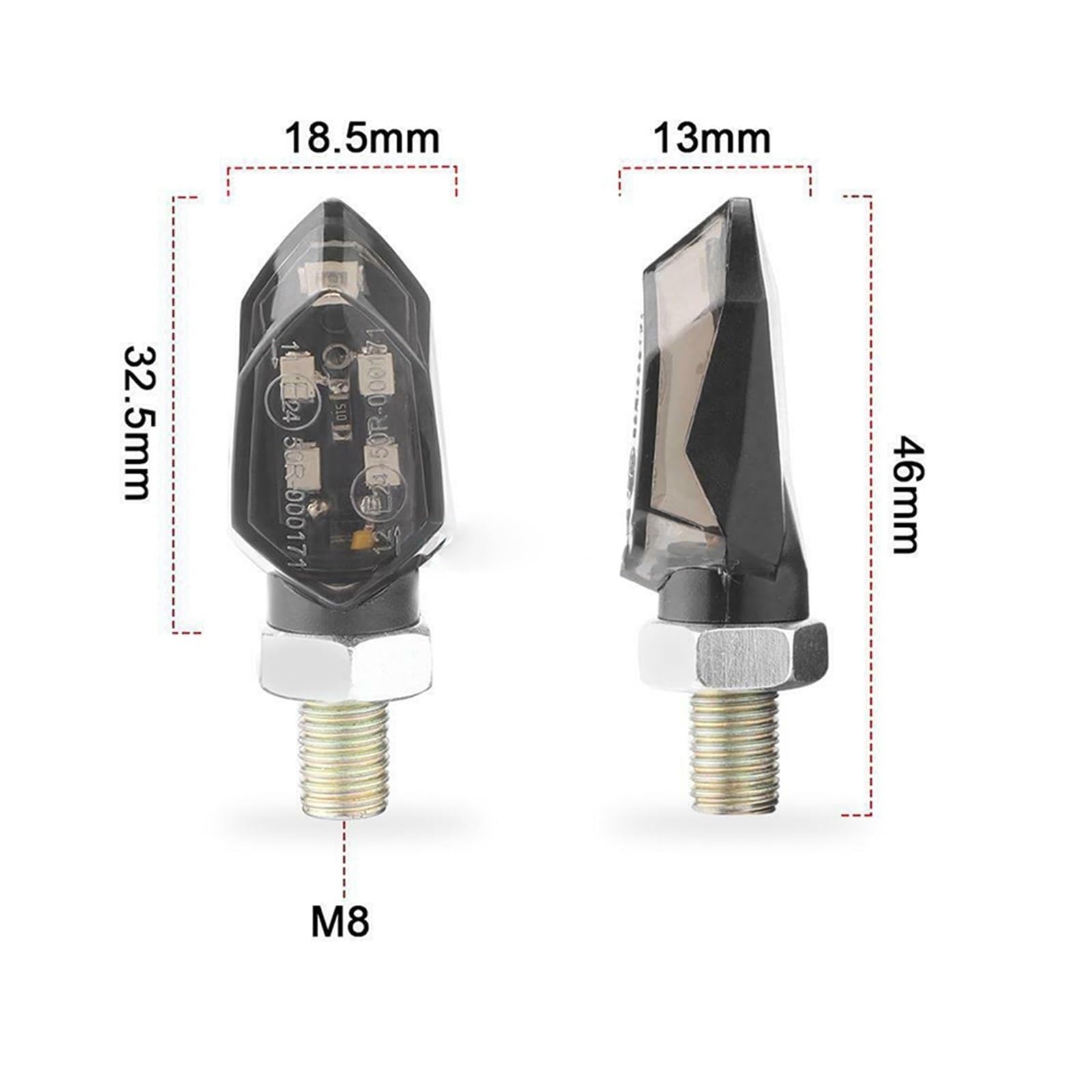 Genérico Intermitentes de moto señal de giro 1 par para la mayoría de las motocicletas LED de para giro para luz de señal 12V intermitentes ámbar indicador intermitente para lámpara de señal