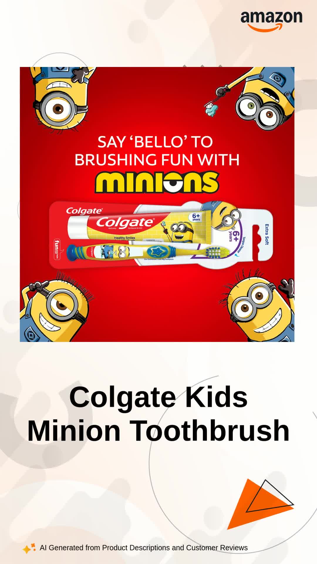 Colgate Watch Watch Colgate Kids Minion Toothbrush on Amazon Live