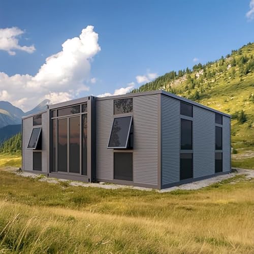 Personalización Casa Prefabricada para Vivir Diminutas Plegables y Portátiles Adultos, 37 m2/56 m2/74 m2 Casas móviles de con dormitorios Cocina y baño